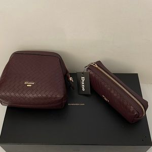 Dune London cosmetic case set | burgundy